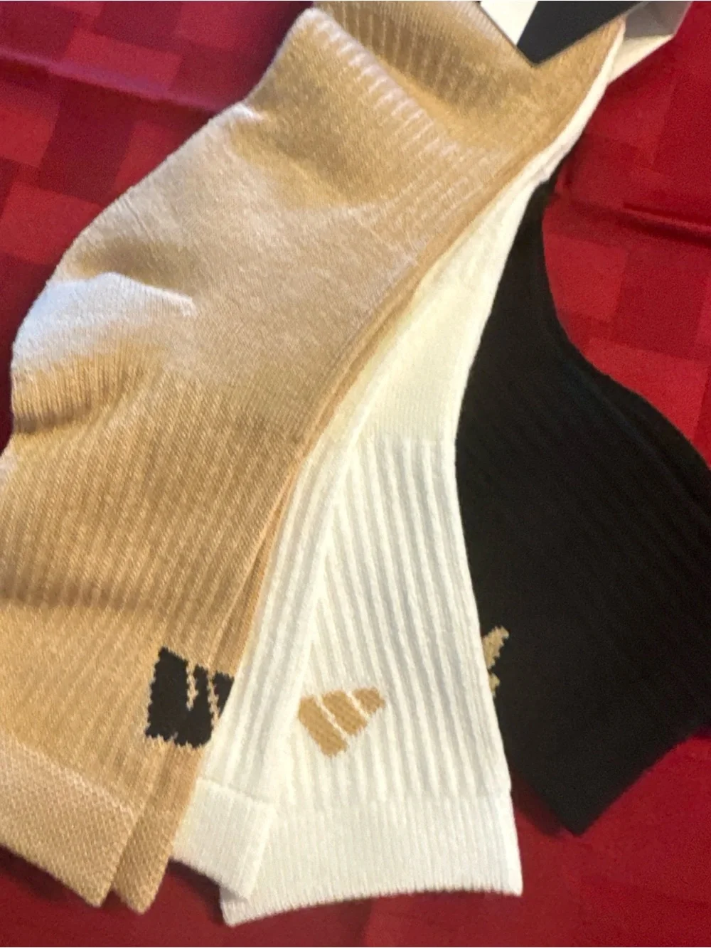 3-Pack Men's Ankle Socks - Black, White & Tan